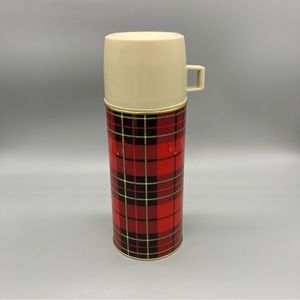 Vintage | Red Plaid Thermos by Sunflower EVC
